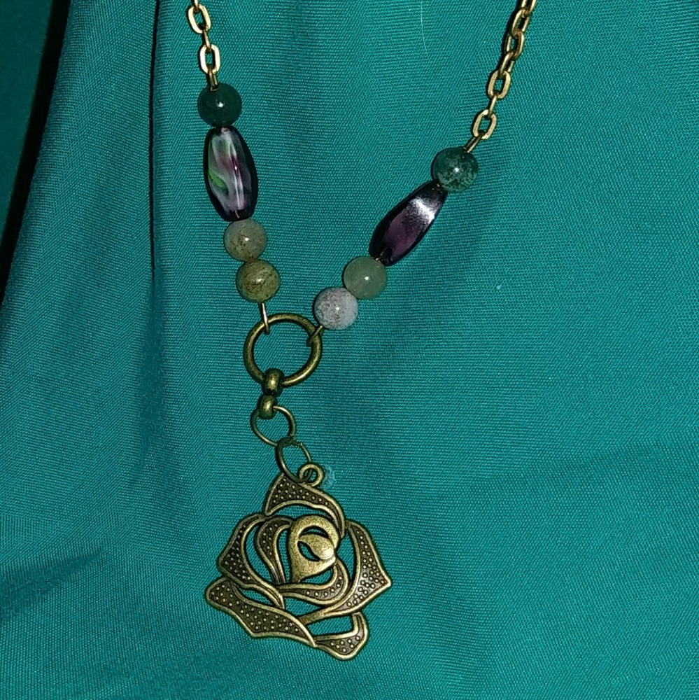 Hand made rose necklace